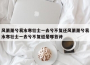 风萧萧兮易水寒壮士一去兮不复还风萧萧兮易水寒壮士一去兮不复返是哪首诗