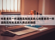 劝君更尽一杯酒西出阳关无故人劝君更尽一杯酒西出阳关无故人表达的情感