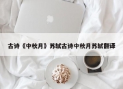 古诗《中秋月》苏轼古诗中秋月苏轼翻译