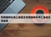 苏教版四年级上册语文苏教版四年级上册语文词语表