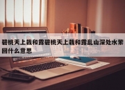 碧桃天上栽和露碧桃天上栽和露乱山深处水萦回什么意思