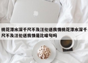 桃花潭水深千尺不及汪伦送我情桃花潭水深千尺不及汪伦送我情是比喻句吗