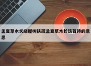 孟夏草木长绕屋树扶疏孟夏草木长这首诗的意思